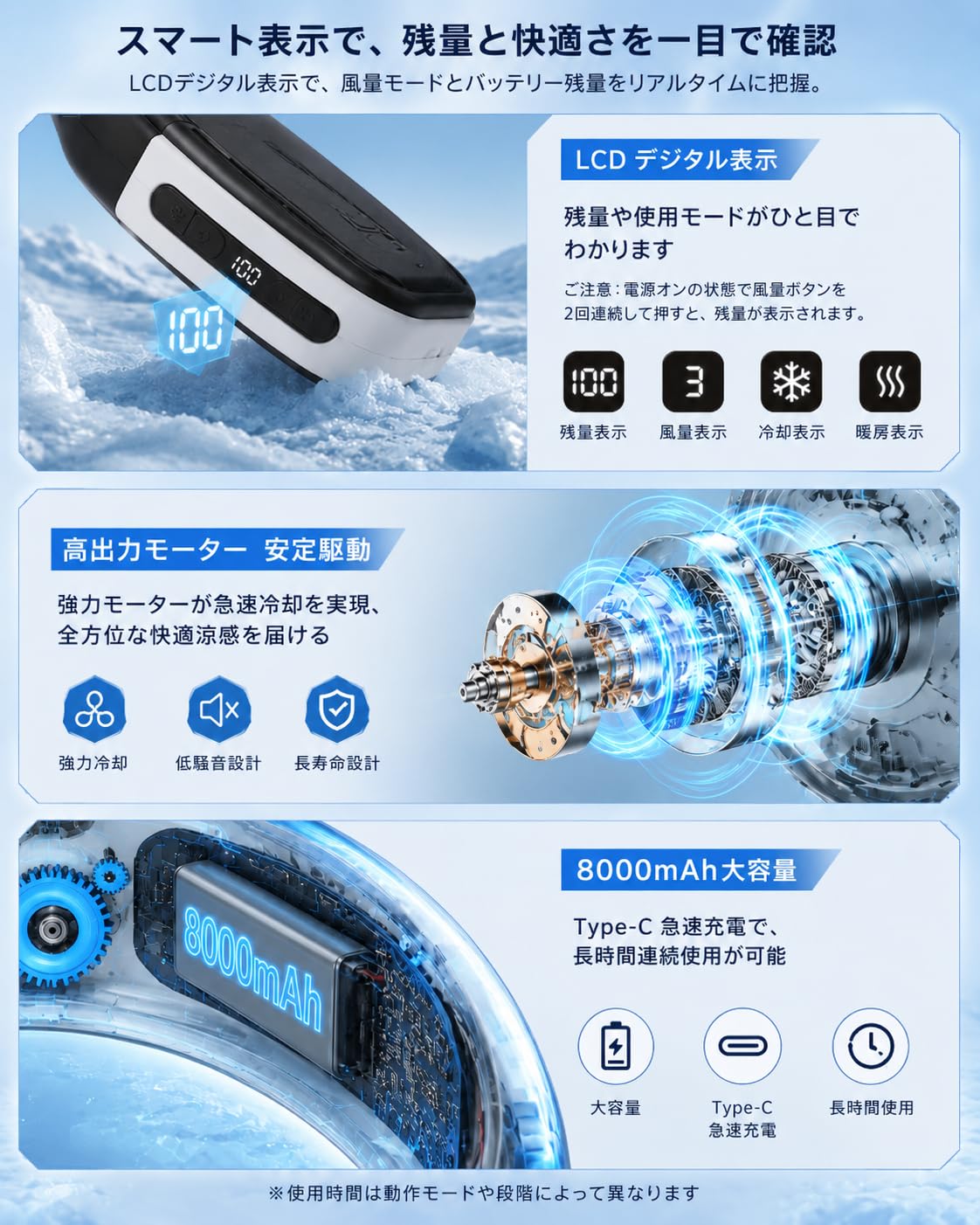 Amazon | 首掛け扇風機 ネッククーラー 冷却プレート【2026夏新登場