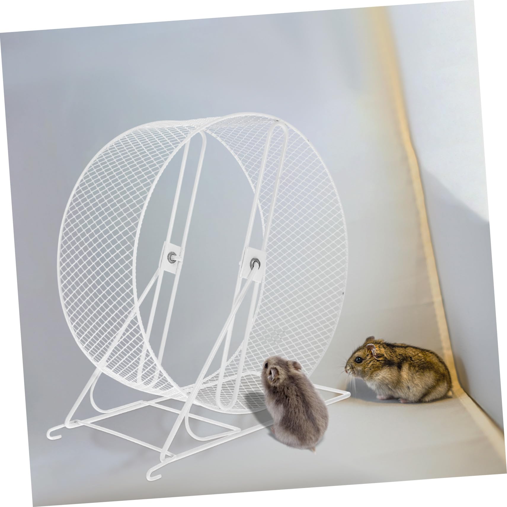 Rueda para Hámster Silenciosa de Hierro con Soporte Juguete de Ejercicio para Roedores Pequeños Accesorio Divertido y Resistente para Jaulas