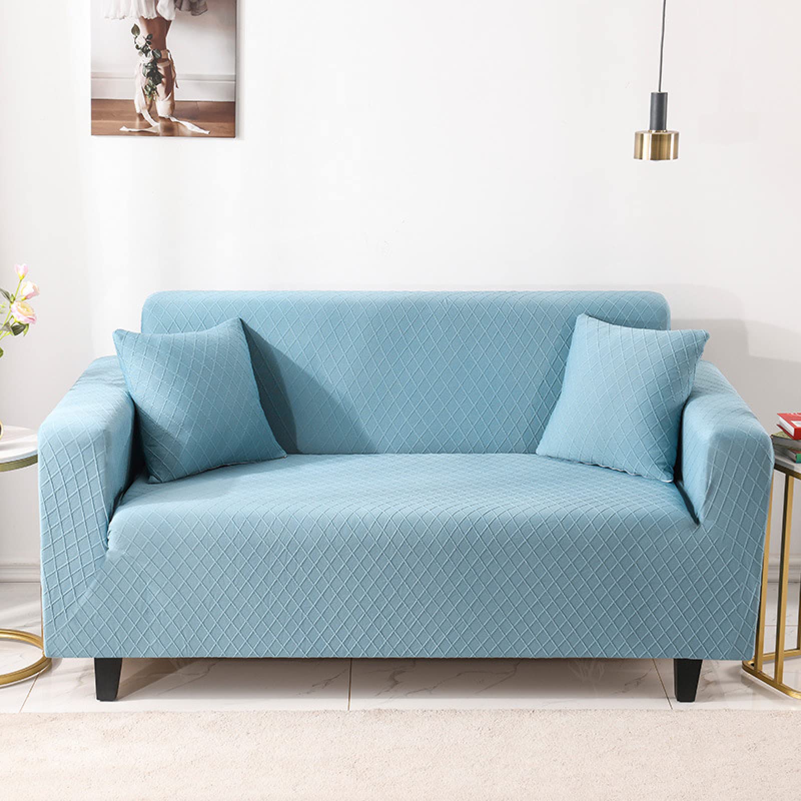 Housse extensible canapé 2 places en élasthanne résistant