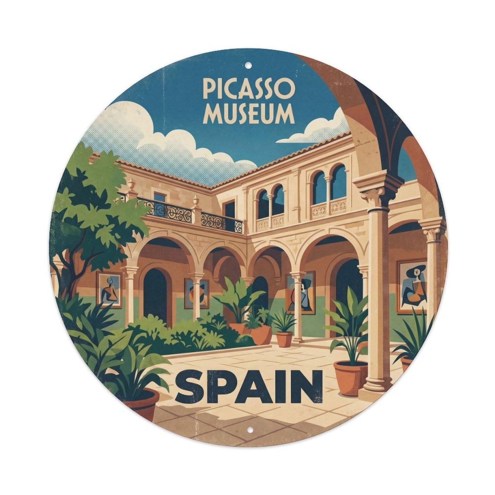Malaga Art Museum Spain Travel Destination Metal Tin Sign