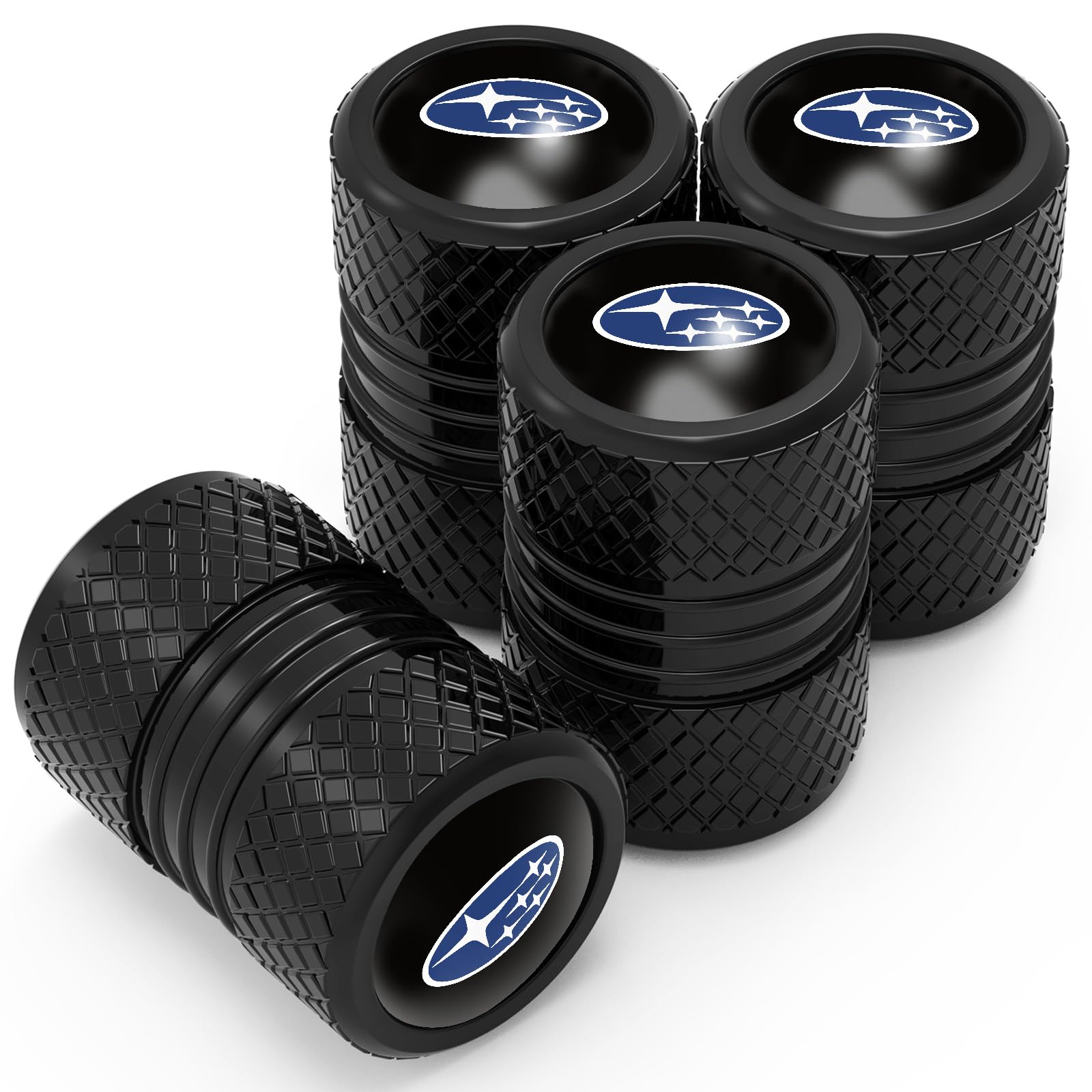 4pcs Car Tyre Valve Caps Tire Dust Caps for Subaru BRZ 2015-up Subaru Legacy Outback XV Crosstrek 16-up WRX or STi,Auto Tyre Valve Stem Caps Tire Air Cover,Anodized Dust Caps for Car Tire,Leak-proof