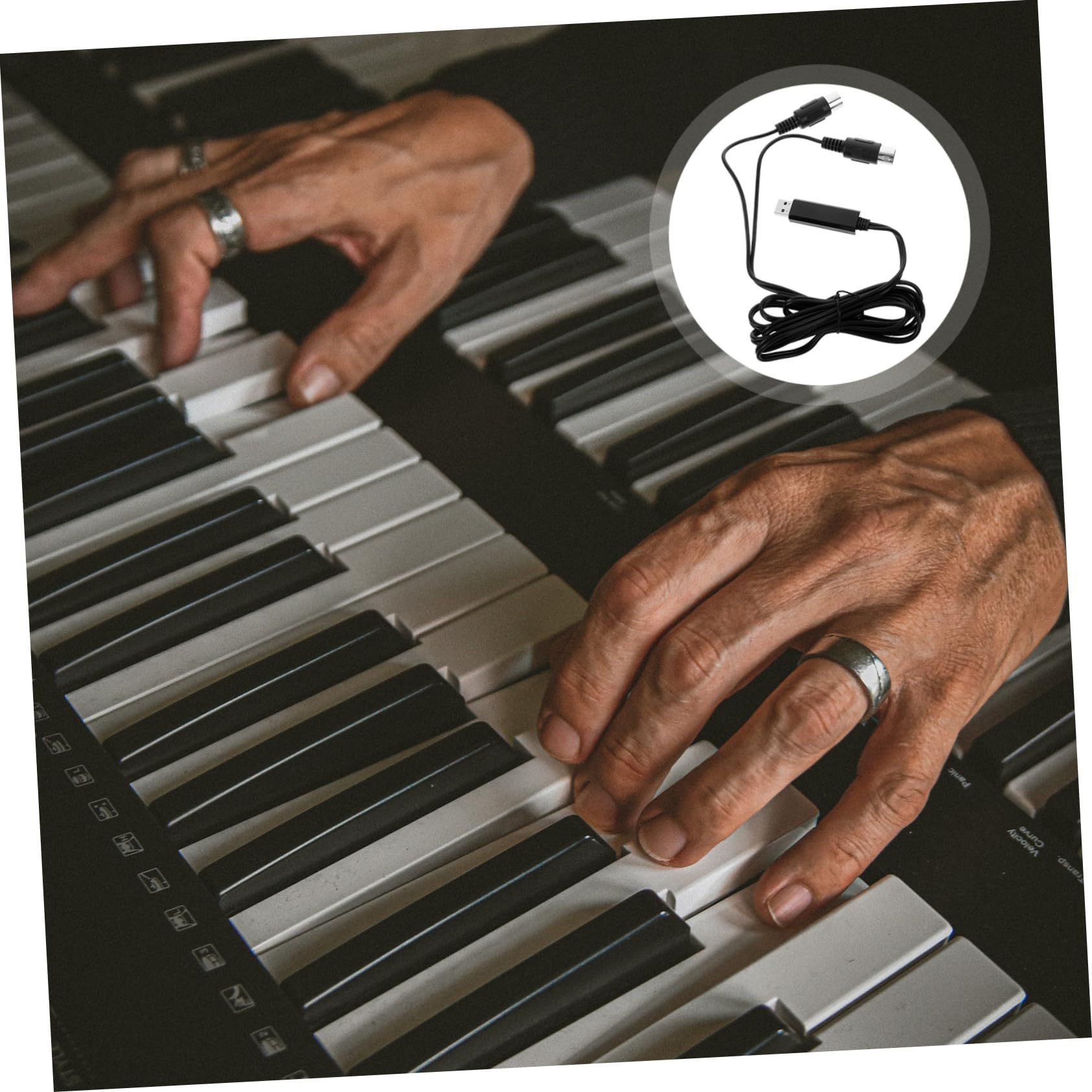ibasenice 2piezas Cable Adaptador Midi Usb De Metros Para Piano Electrónico y Teclado Conexión Rápida Pc y Laptop Compatible y Sin Instalación Adicional Transmisión De Datos Midi