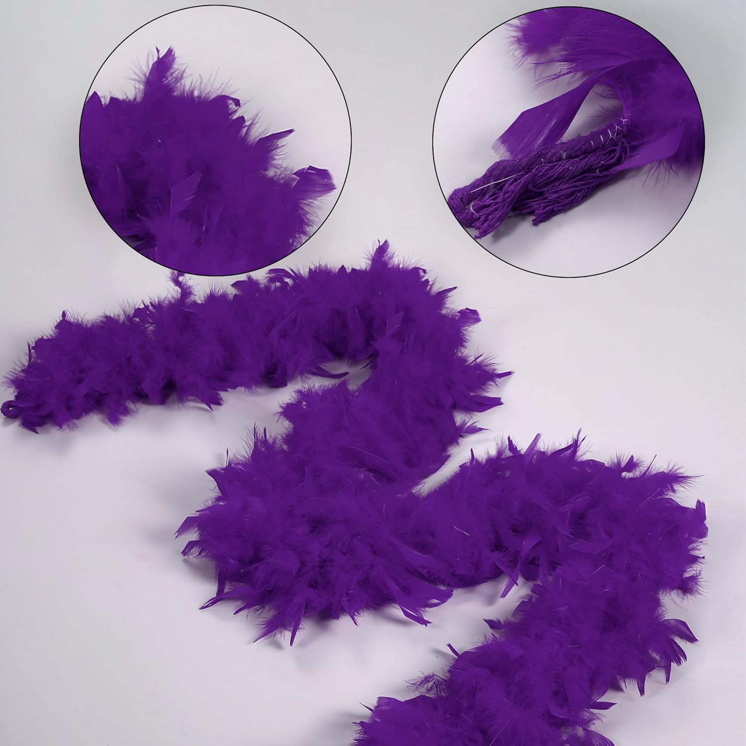 Purple Feather Boas for Party - 80g 2Yards Boas for Adults,Carnival,Costume,Concert and Home Decoration(80g - Purple) - Image 3