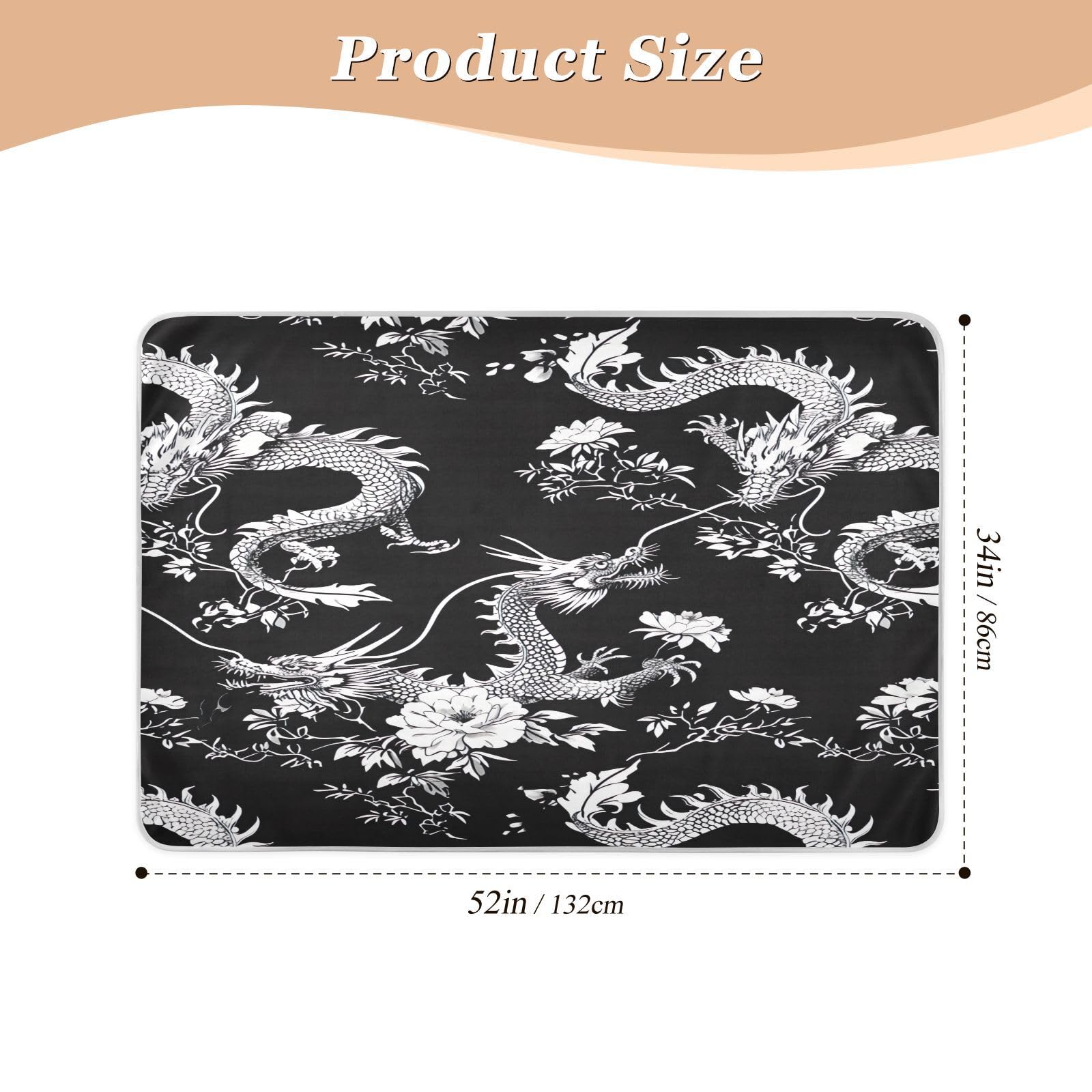 STAYTOP Chinese Dragon Waterproof Bed Pad 34