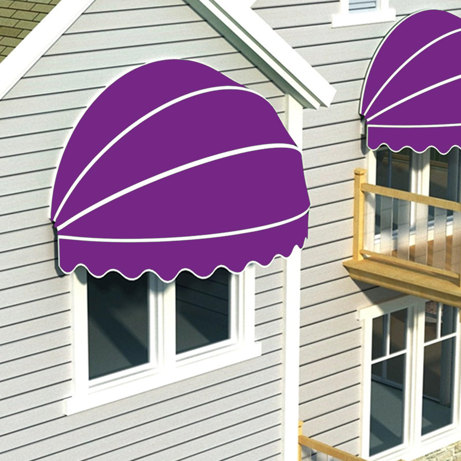 Auvent rétractable anti-UV violet pour porte-fenêtre