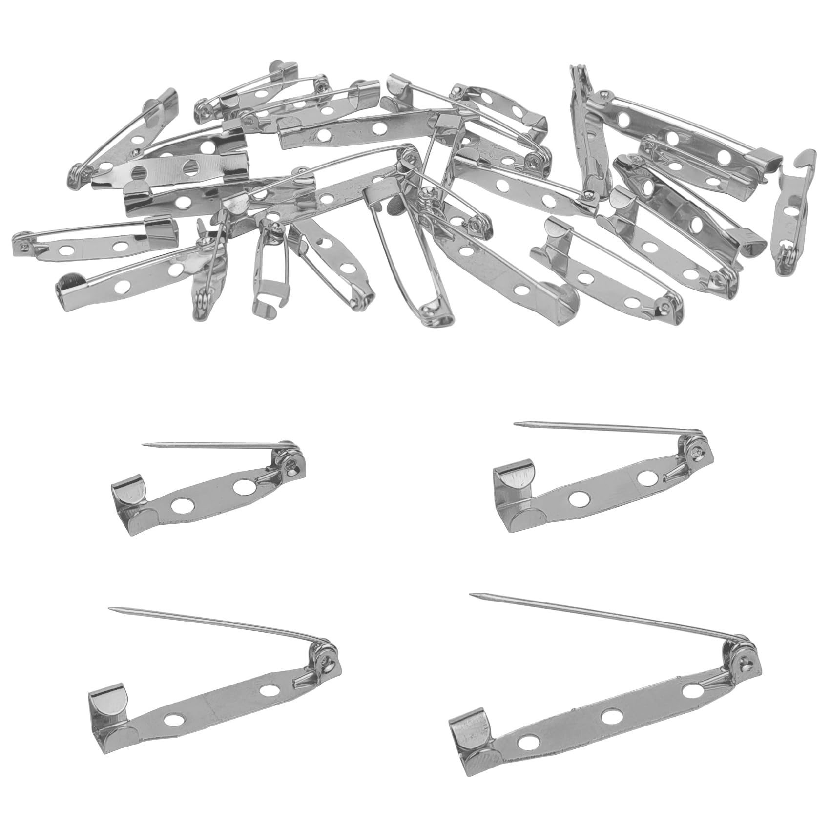 Amazon.com: 50 Pcs Brooch Pins, 4 Sizes Pack, Silver Boutonniere Pins ...