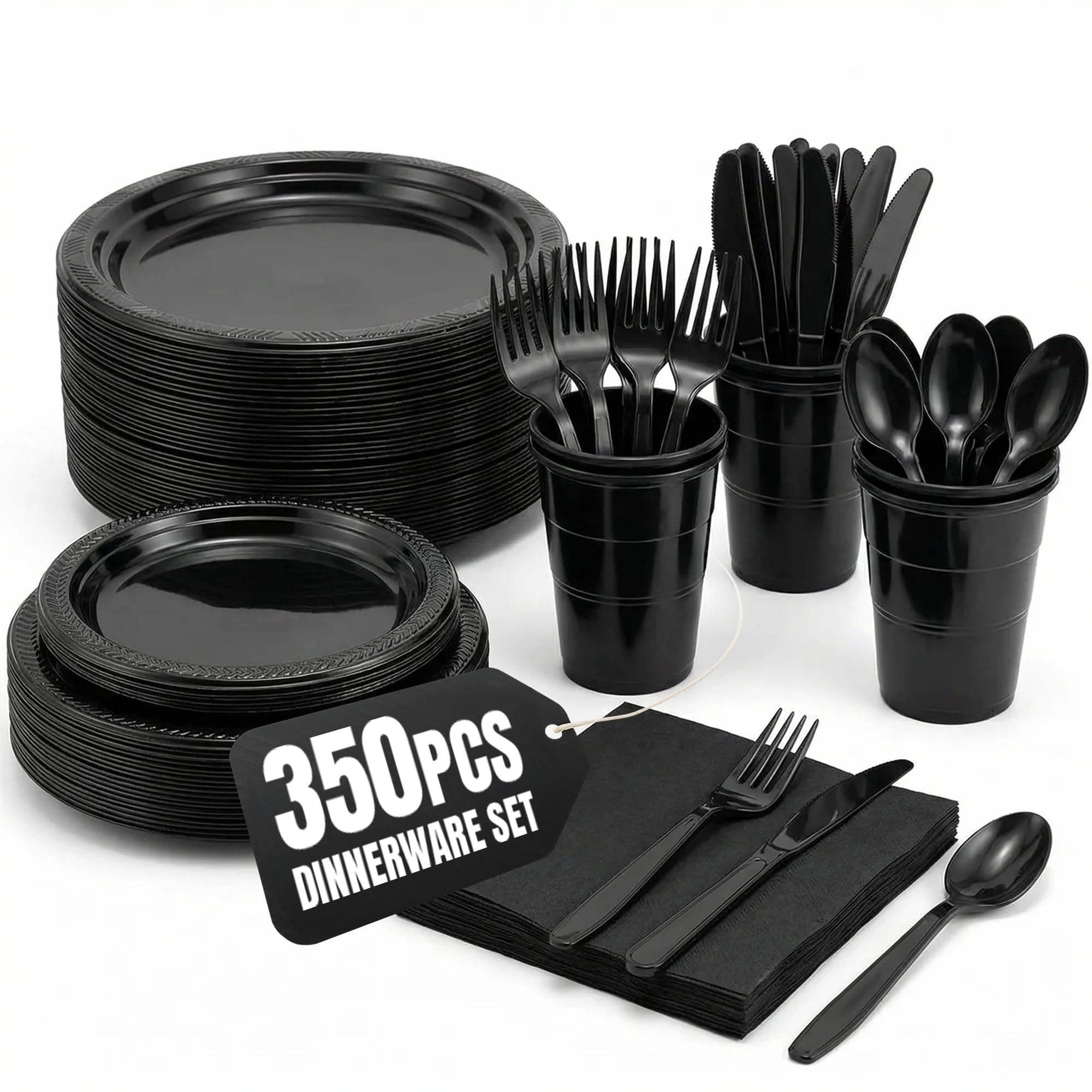 Disposable Party Kit for 50 Guests (Black)