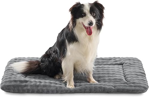 Tapete para cama de perro para perros grandes, lavable y suave para mascotas, tapete para dormir con patrón de burbujas 3D, gris, 36 x 23 pulgadas