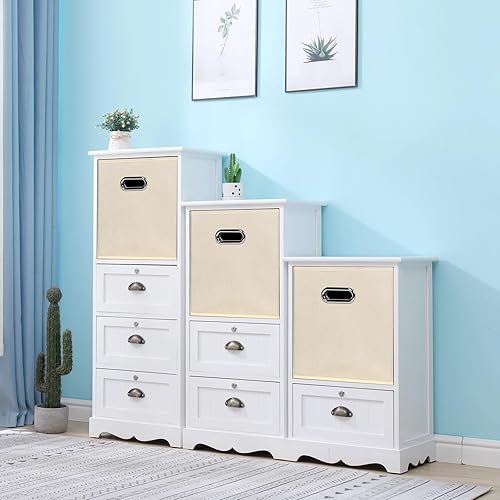 Miniatura 4 de Cubos de almacenamiento plegables negros, caja de almacenamiento de tela, cestas organizadoras con asas dobles para organizador del hogar, juego de