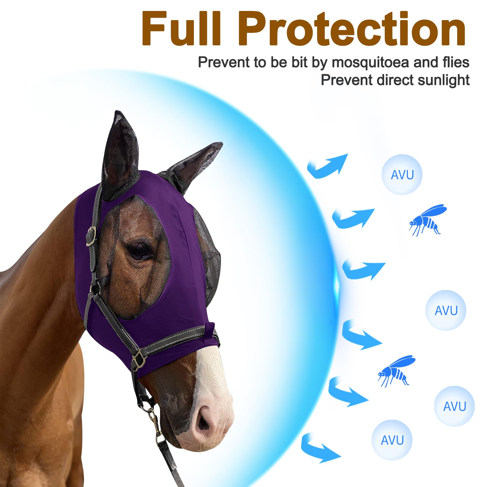 Razor Crest Máscara Anti-moscas Cashel Crusader Para Caballo - Tamaño Estándar, Protección Solar Y Contra Insectos Máscara Anti-moscas Caballo