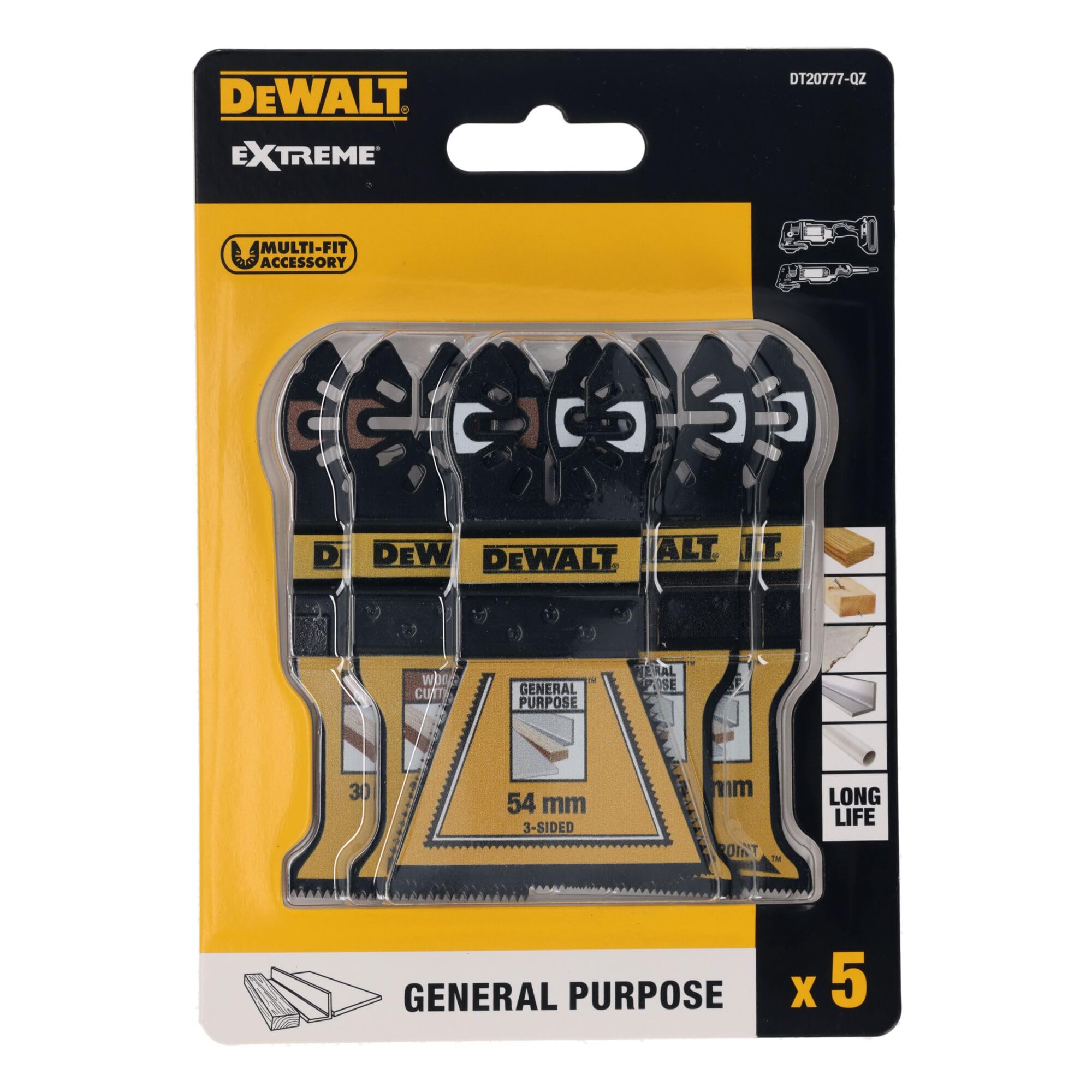 DEWALT - Jeu de lames de scie oscillantes mixtes, pour outil multifonction, DT20777-QZ