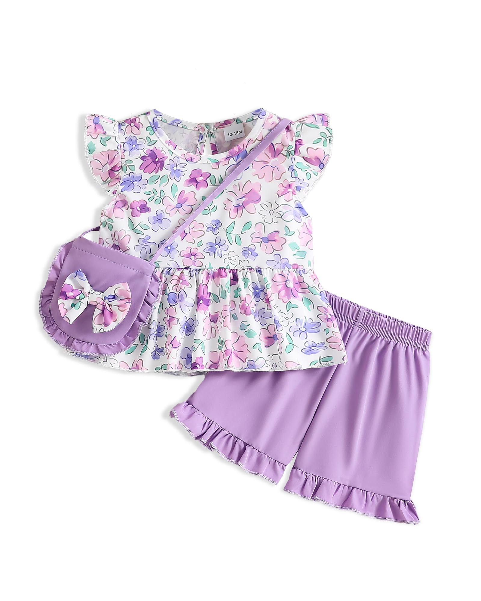 Weebaby Toddler Girl Clothes Baby Summer Outfits Sleeveless Halter Top Ruffle Short Set Cute Kids Clothes Girls