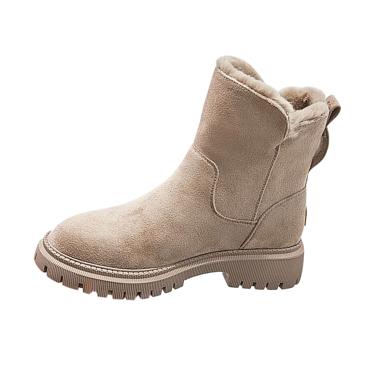 Bottes de Neige Hiver Fourrure Bottines Neige Plates Snow Boots Chaudes Chaussures Imperméable Antidérapant Mode Chaussures Boots d'hiver Fourrées Chic Chaude Confort Bottines Femme Bottes de Travail