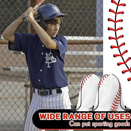 Miniatura 3 de 50 bolsas de béisbol con cordón para deportes, gimnasio, con cordón, bolsas de regalo de béisbol, Softball, Classic