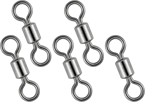 Dr.Fish Paquete de 50 anillos giratorios de pesca con mosca, anillos sólidos de alta resistencia, conectores de línea de gancho, accesorios de pesca