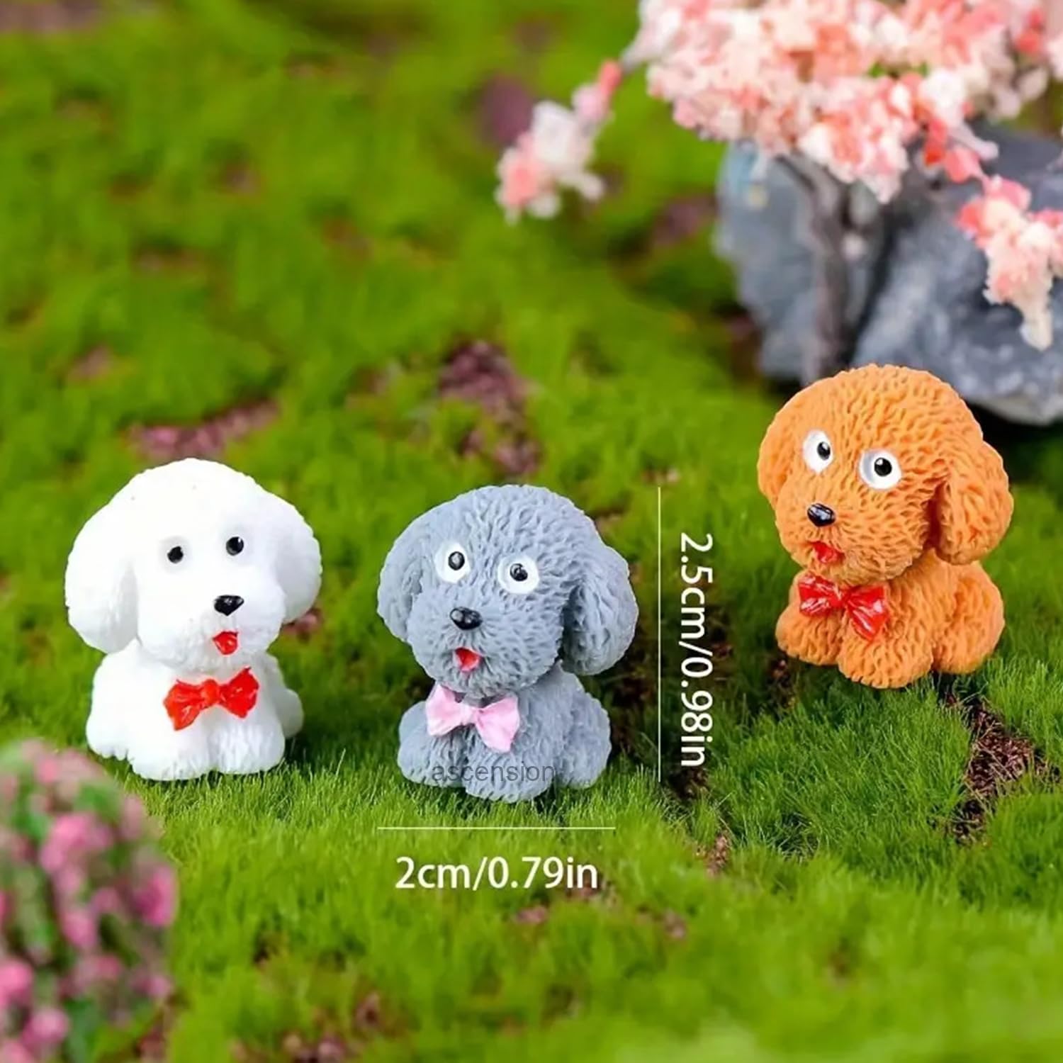 Ascension 3 Pcs Cartoon Puppy Ornaments Cute Miniature Dog Figurine Animal Dog Characters Toys for Home Garden Dollhouse Cake Topper Decoration Multicolor Dog Puppy Miniature - Image 6 thumbnail