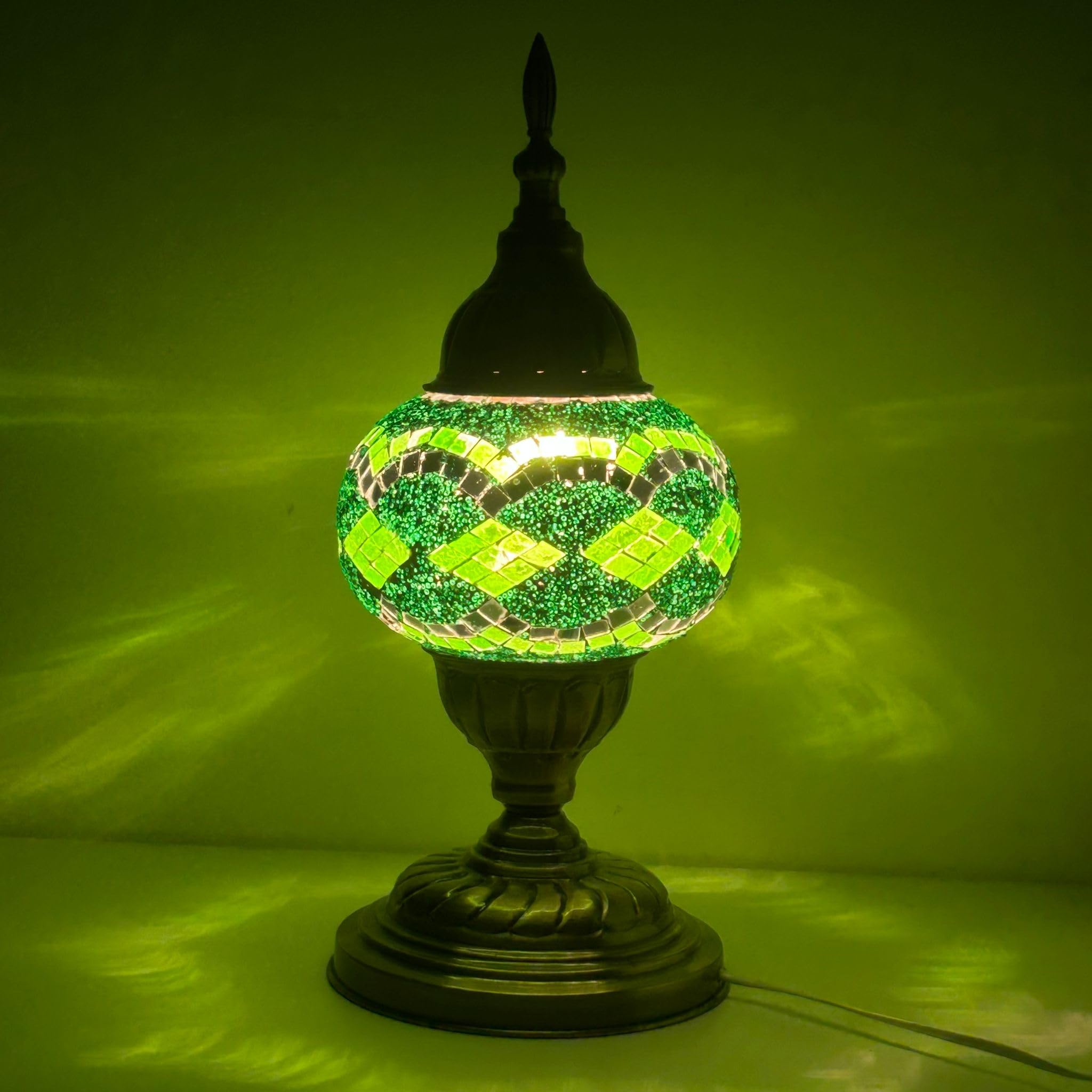 Zeniaura Handmade Turkish Table Lamp Bedside Night Lamp for Home Decor and Office, Azure Mirage (Large)-image-22