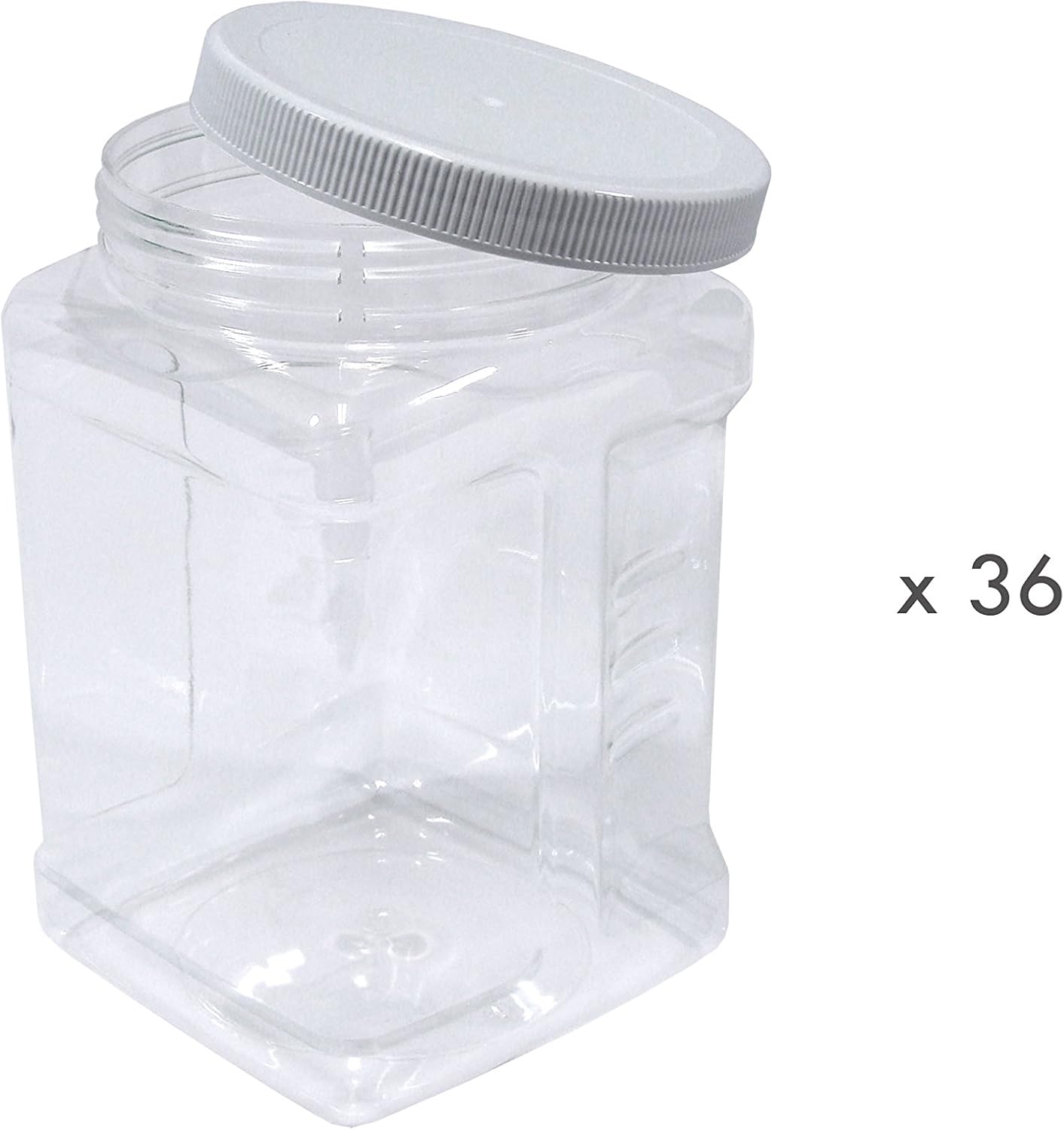 64 oz (1 quart) PET Containers, 36Pack, Clear Plastic