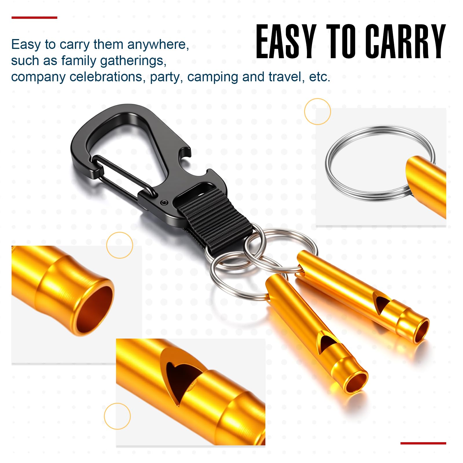 Konohan 105 Aluminium-Notfallpfeife mit Schlüsselanhänger, Sicherheits-Überlebenspfeife, stabiles Licht, lauter Klang für Damen, Camping, Verteidigung, Wandern, Alarm, 7 Farben