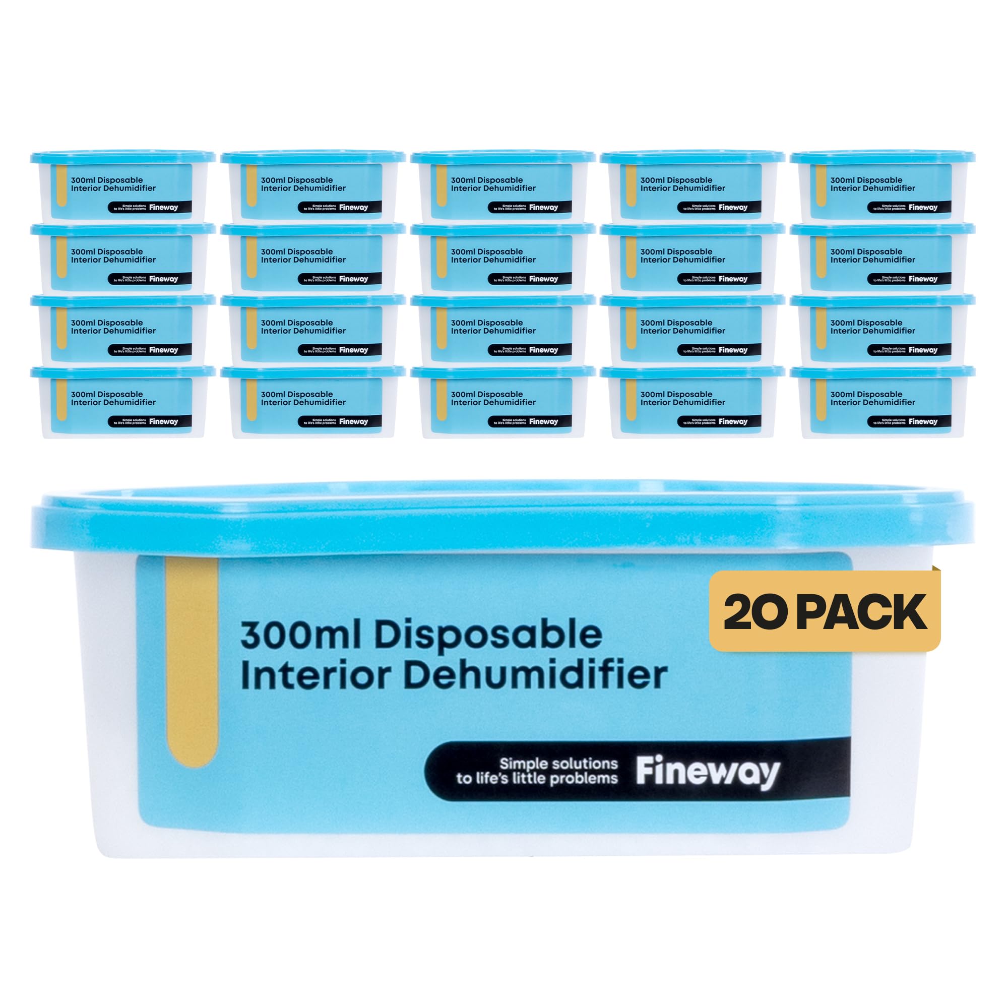 Livivo Blue 300Ml Interior Dehumidifiers 20 Pack Moisture Absorber Tubs For Home In