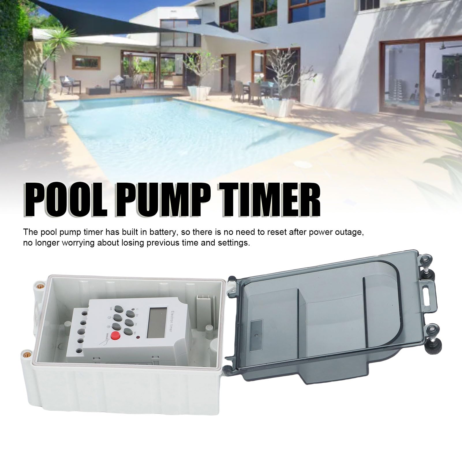 CHICIRIS Programmatore Temporizzatore Pompa Acqua per Uso Esterno | Guscio in resina resistente alla pioggia, fino a 28 programmi, configurazione semplice, grado di protezione IP67
