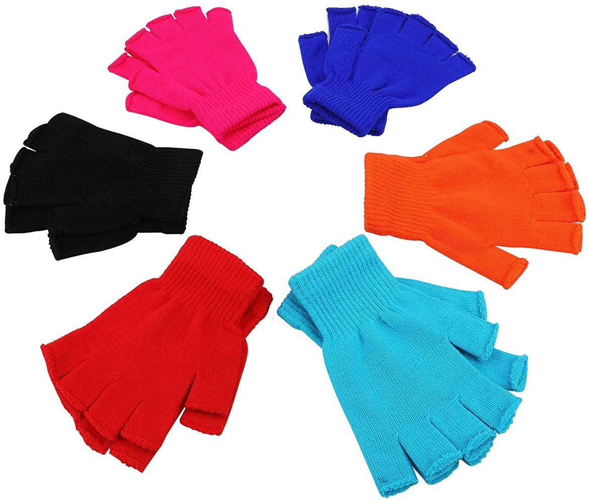 Acquista Guanti mezze dita invernali morbidi in pile di visone Guanti da polso senza dita lavorati a maglia in peluche bianco solido di lusso caldo in Italia a partire da 4.8