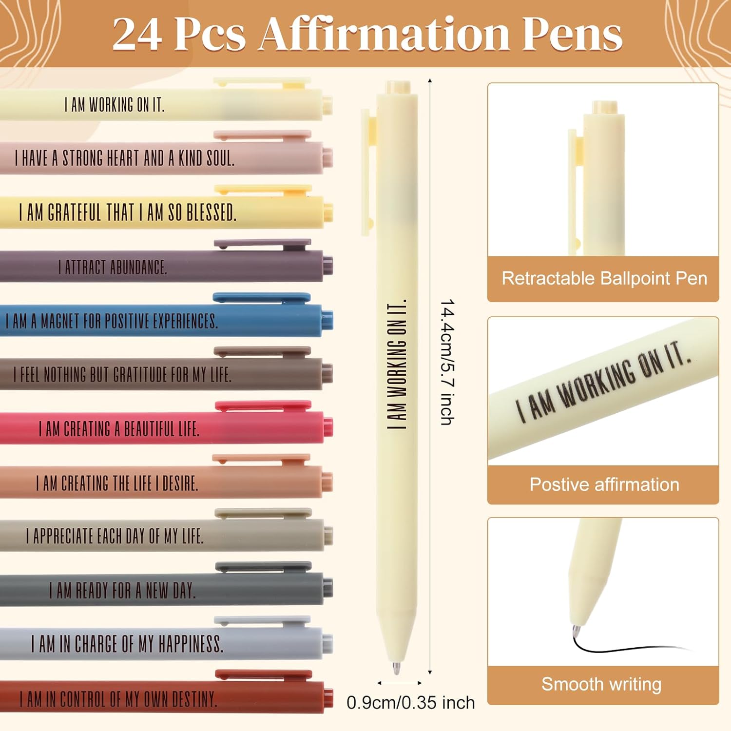 Kosiz 48 Pcs/24 Set Positive Affirmation Gifts Gratitude Spiral Notebooks with Pens Motivational Encouragement Notepads Daily Affirmations Journal for Women Valentine Galentine Gifts (Rainbow) - Image 3