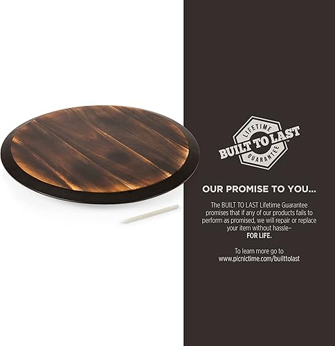 Miniatura 8 de PICNIC TIME NCAA Nebraska Cornhuskers Lazy Susan Bandeja para servir, plato giratorio de madera, plato de servir queso, madera de acacia (Fire