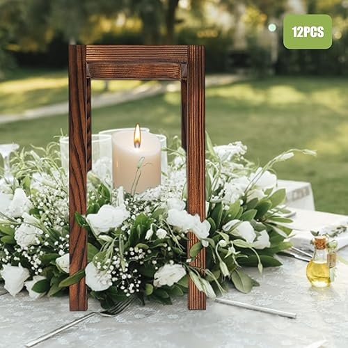 Miniatura 2 de 12 faroles de madera para velas, candelabros de madera, centro de mesa de boda para mesas, decoración rústica de mesa de boda, decoración de casa de