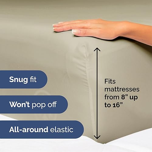 Vista 1022 de Juego de sábanas de 4 piezas tamaño king, extrasuaves, transpirables y refrescantes con esquinas profundas, sábanas de fácil ajuste y sin arrugas