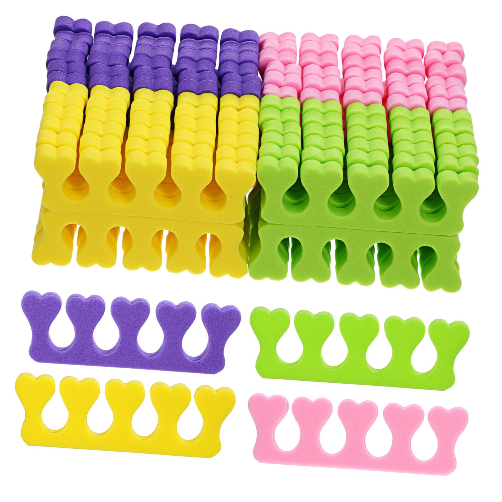 COLLBATH 100 Separadores de Dedos para Pedicura Mujer Correctores de Dedos Suaves Colores para Cuidado de Uñas y Viajes