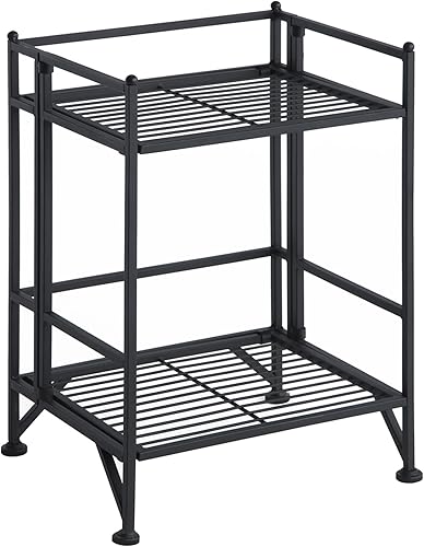Convenience Concepts Designs2Go - Estante para almacenamiento extra de 2pisos, metal, plegable, Metal, Negro