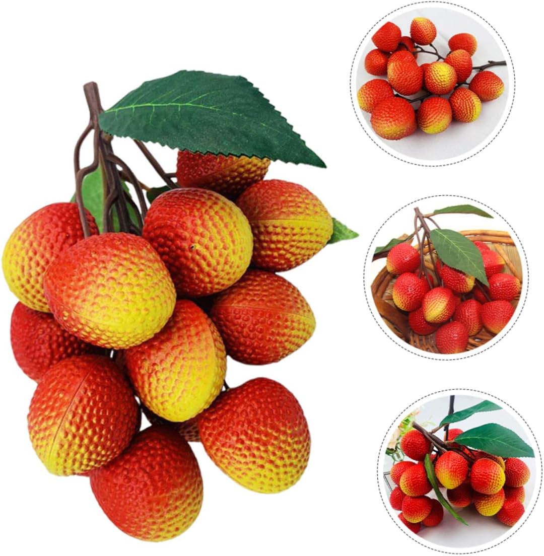 Cabilock Bunches of Realistic Artificial Fruit Models for Photography Home Decoration and Educational Props Vivid Simulation Total Leaves