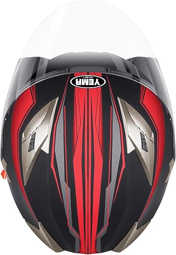 Miniatura 6 de YEMA - Casco abierto para moto, aprobado por DOT, estilo 34 para ciclomotor, con doble visor y hebilla de liberación rápida, para hombre y mujer,