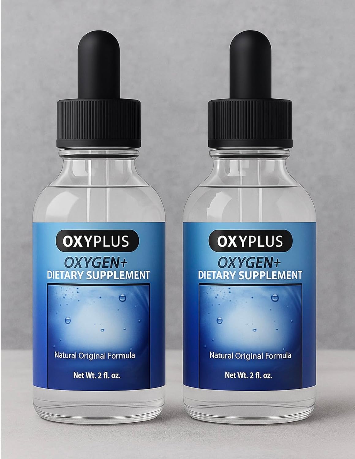 Oxy Plus Oxygen - Dietary Supplement - Your Ultimate Health and Wellness Formula with Oxygen 02 Liquid Drop Purified Healthy Stabilized Cellular Energy Levels Water Oxygen Plus 2 Bottles