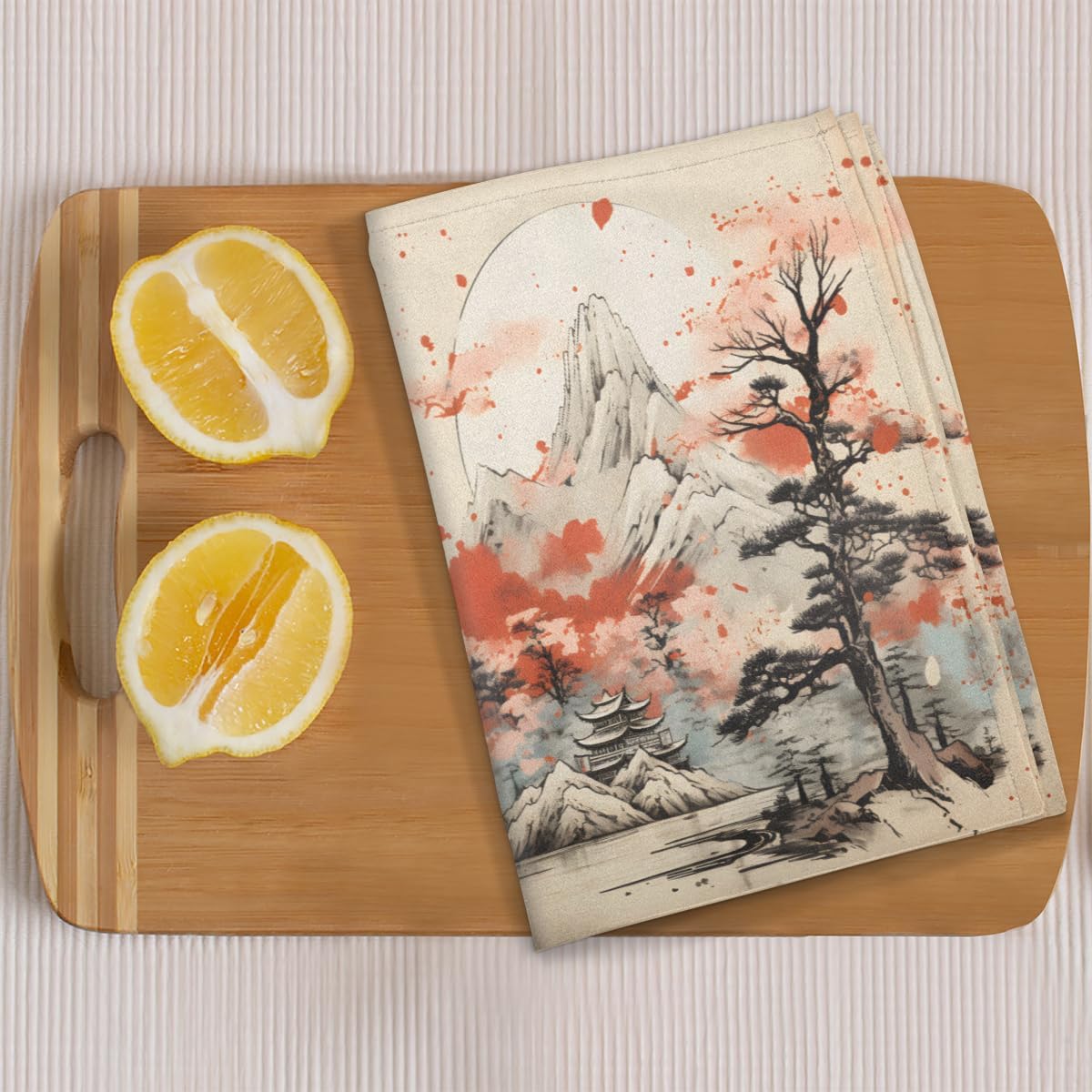 Kitchen Towels Asian Japanese Chinese Style Kitchen Dish Towel Set of 2 Absorbent Hand Towels for Cooking Bathroom Decor Housewarming Gift - Image 6