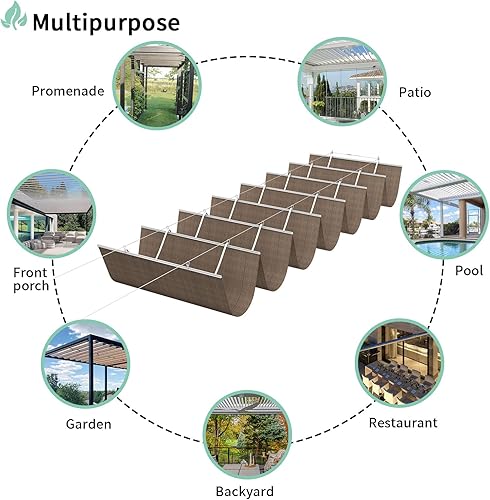 Miniatura 8 de SunnyRoyal Toldo retráctil para pérgola de 7 x 14 pies, toldo de repuesto con herrajes para patio, porche, jardín, al aire libre