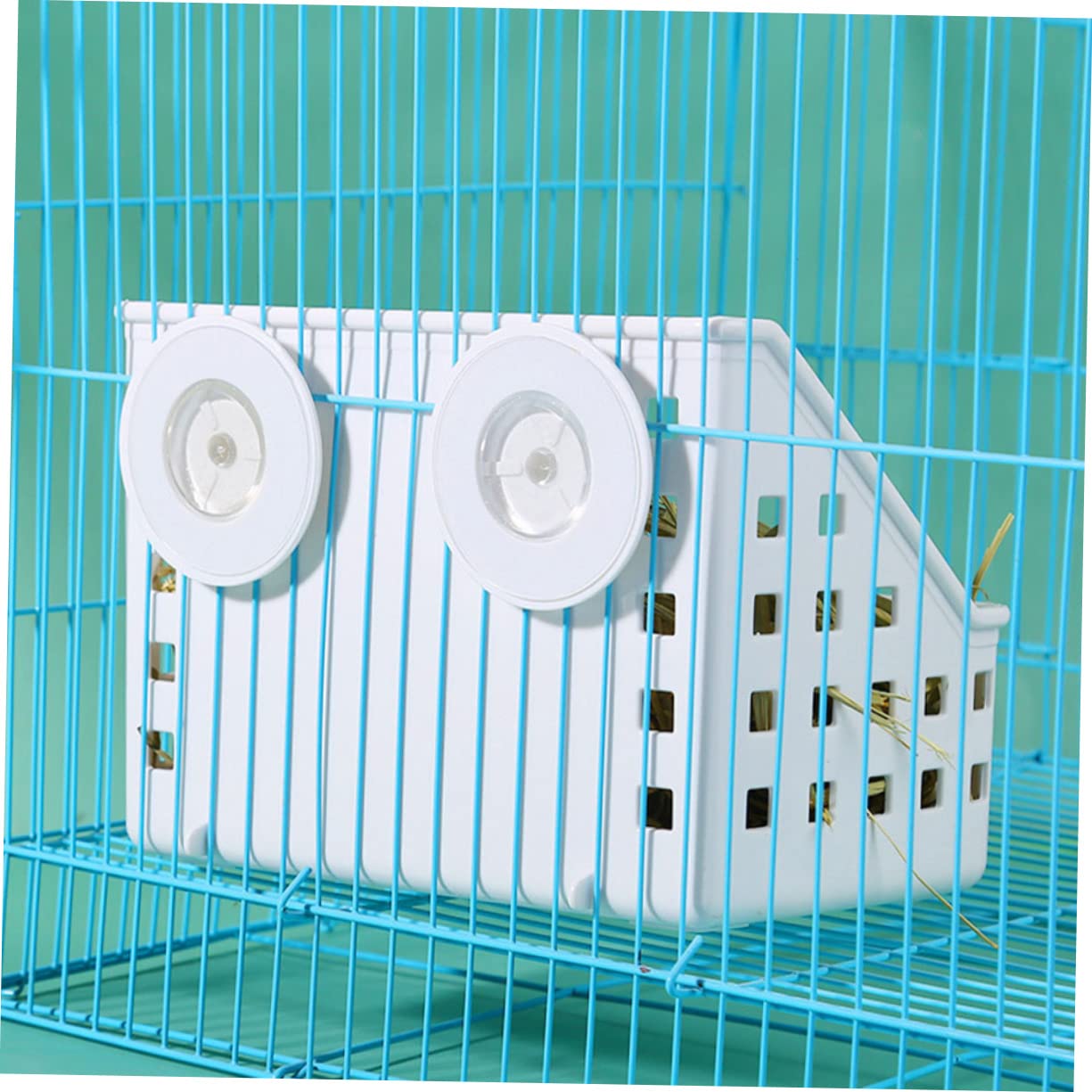 Râtelier à Foin pour Lapin 2 Pièces Plastique Blanc Fixation Stable