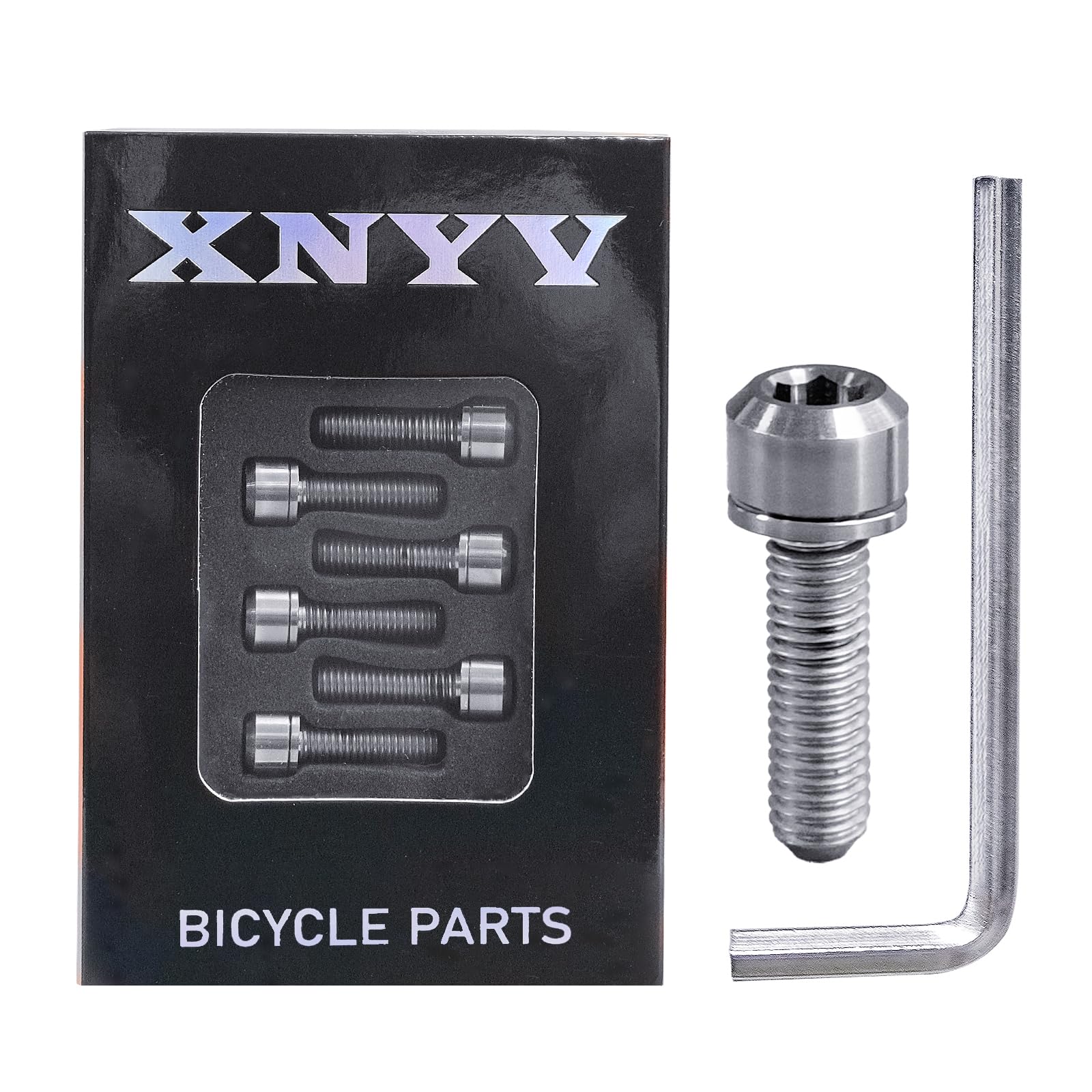 XNYV Titanium Bicycle Headset stem Bolt, Suitable for Mountain Bikes, Road Bikes, BMX, E-Bike, 18mm*M5 high Titanium