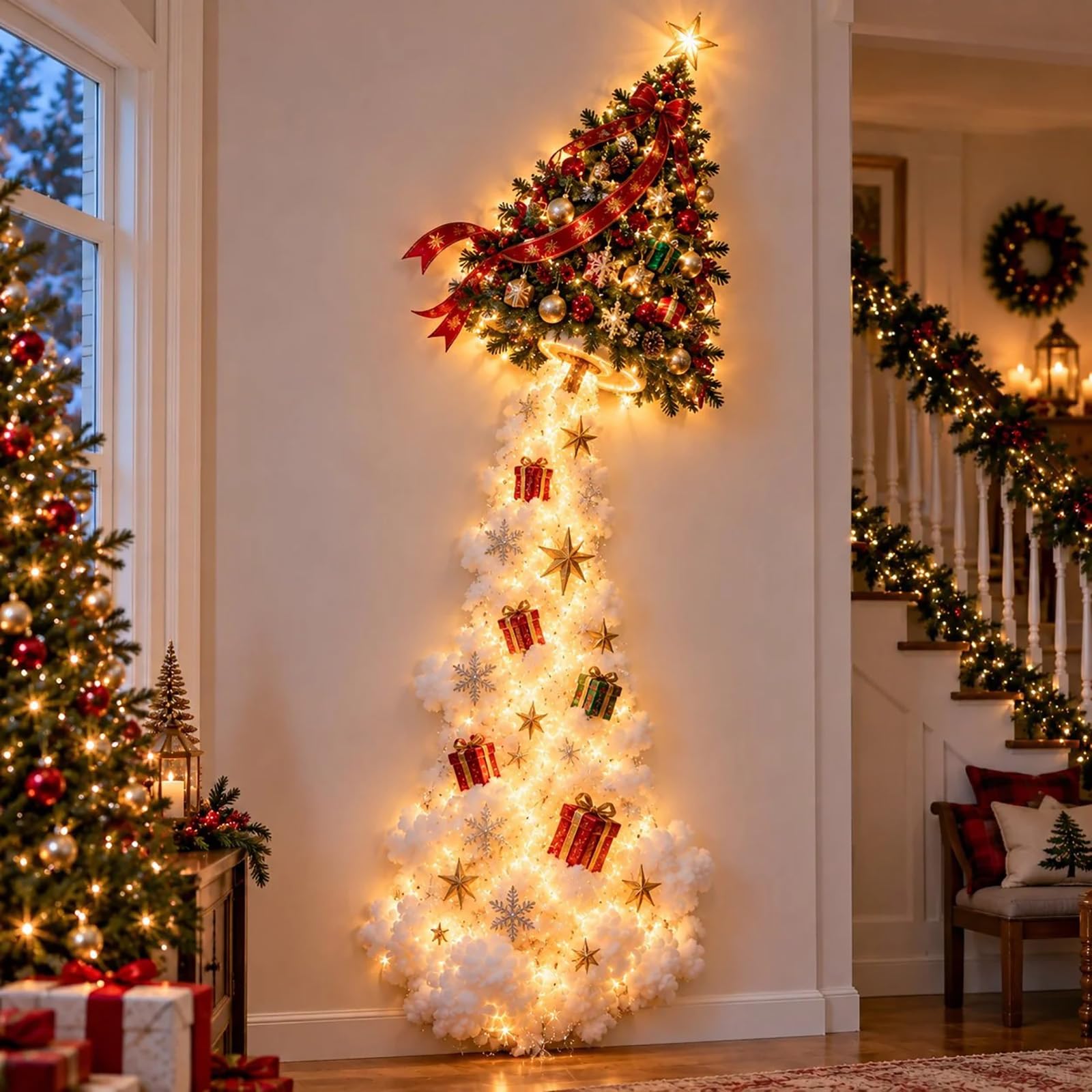 Christmas Magic Trail Wall Light, LED Christmas Wall Decor (Christmas Tree)