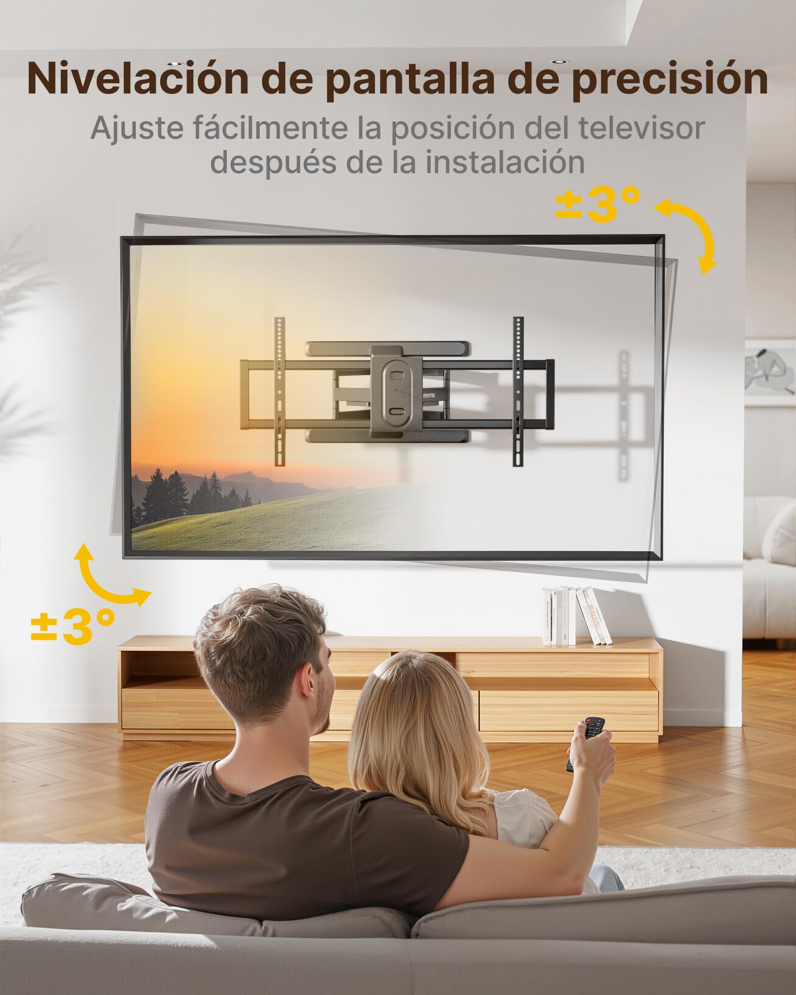 monTEK Soporte TV de Pared 43~95", VESA 800×400mm máx. Carga máx.60kg | Soporte de Televisor de Pared, Soporte de Pared, Modelo de Pared Con Brazos Oscilantes, Giratorio e Inclinable