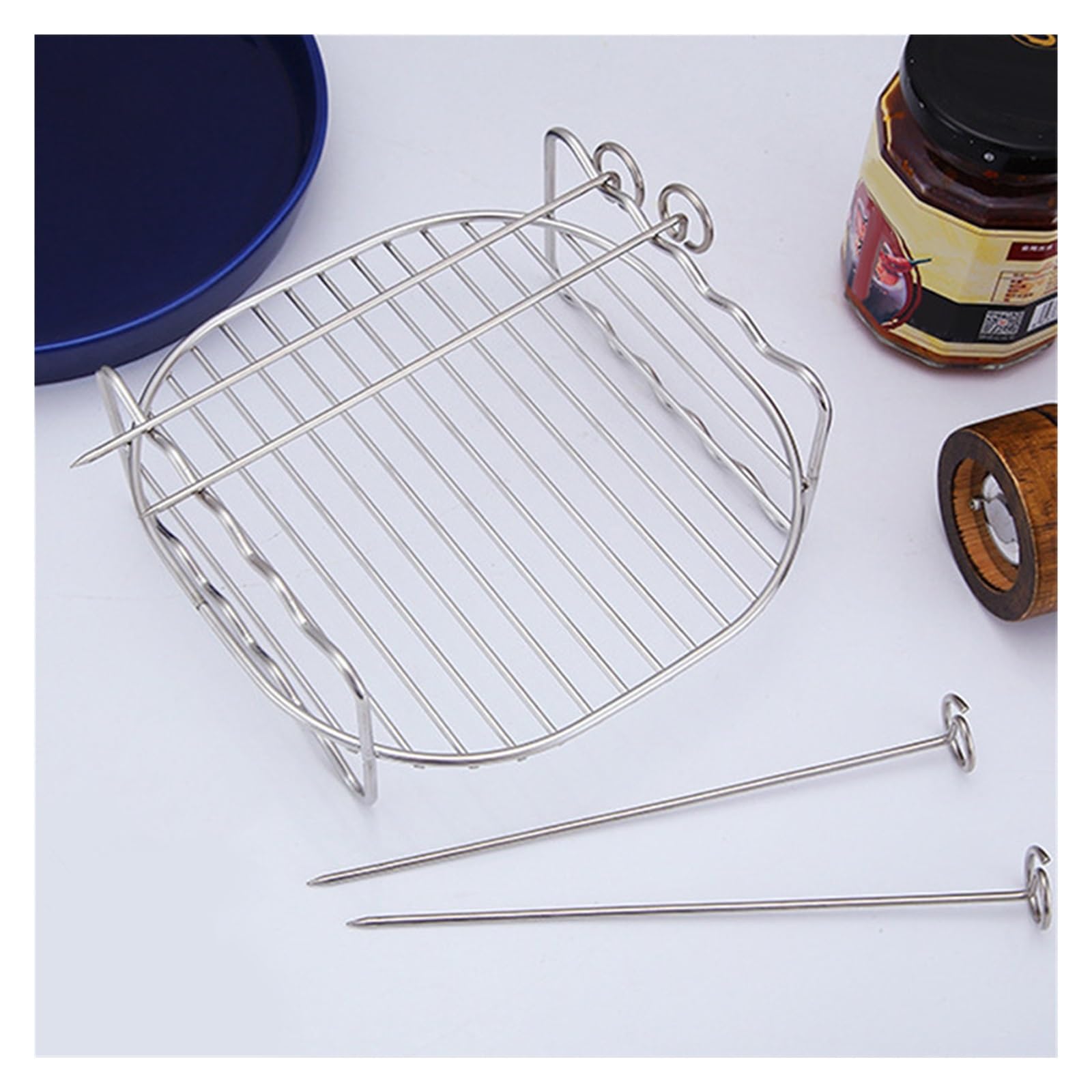 Stojak do gotowania na parze Air Fryer Stojak na szpikulce ze stali nierdzewnej Parowar do gotowania Grill do pieczenia Narzędzia kuchenne Naczynia kuchenne Akcesoria kuchenne(7 Inch)