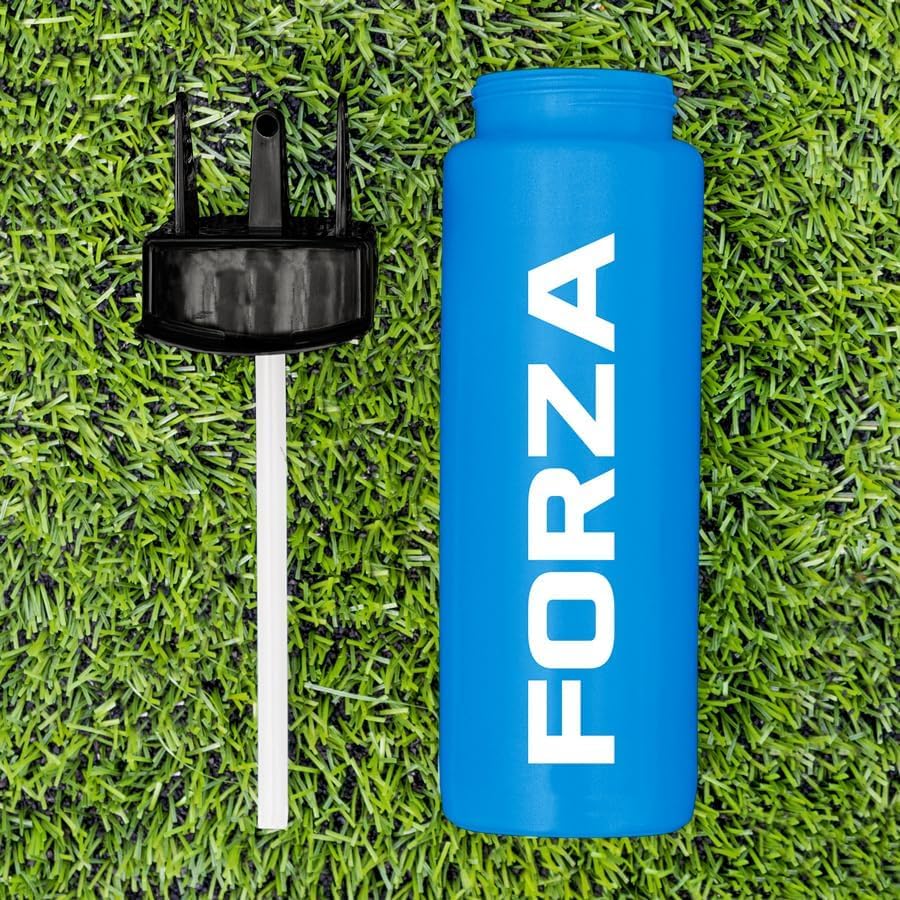 FORZA Bouteille d’Eau de Sport Hygiénique de 1 Litre | Bouteille Sans BPA avec Embout Sans Contact | Idéale pour les Équipes Sportives | Équipement Essentiel (Bleu, Pack de 10)