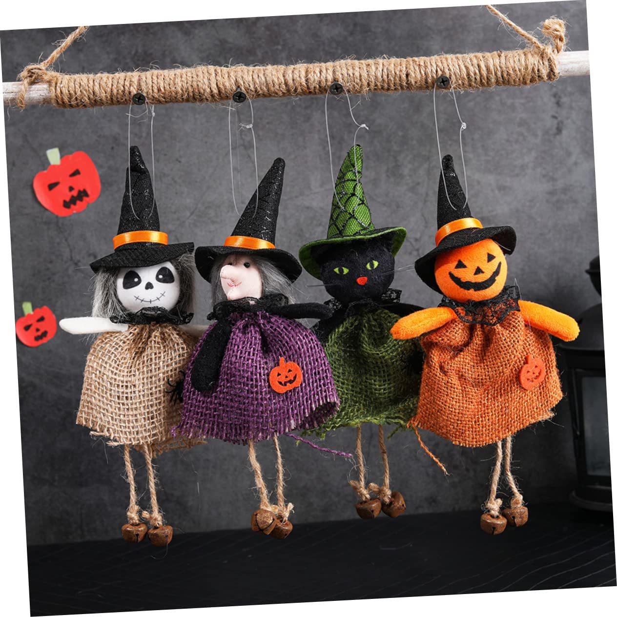 Cabilock 20 Pz impiccagione della strega di halloween it halloween zucche decorazioni per feste di decorazioni per gatti appese ornamento fantasma appeso di