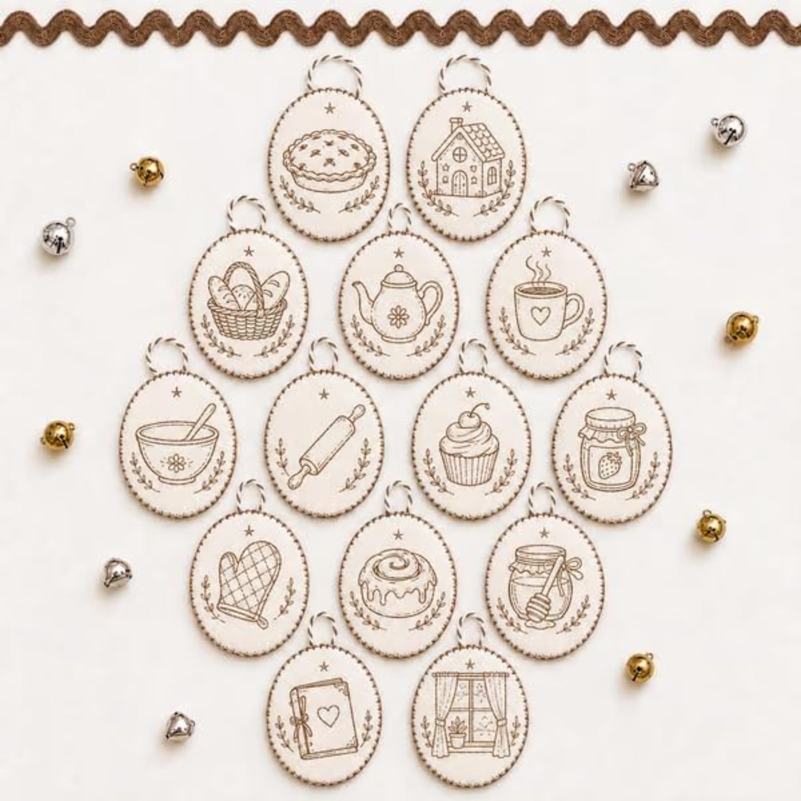 yiokeo Beginner-Friendly DIY Heirloom Oval Embroidery Ornament Kit Collection, Hand Embroidery Christmas Ornaments Kit with Tools & Guide, for Holiday Decor or Gifts (Style I)