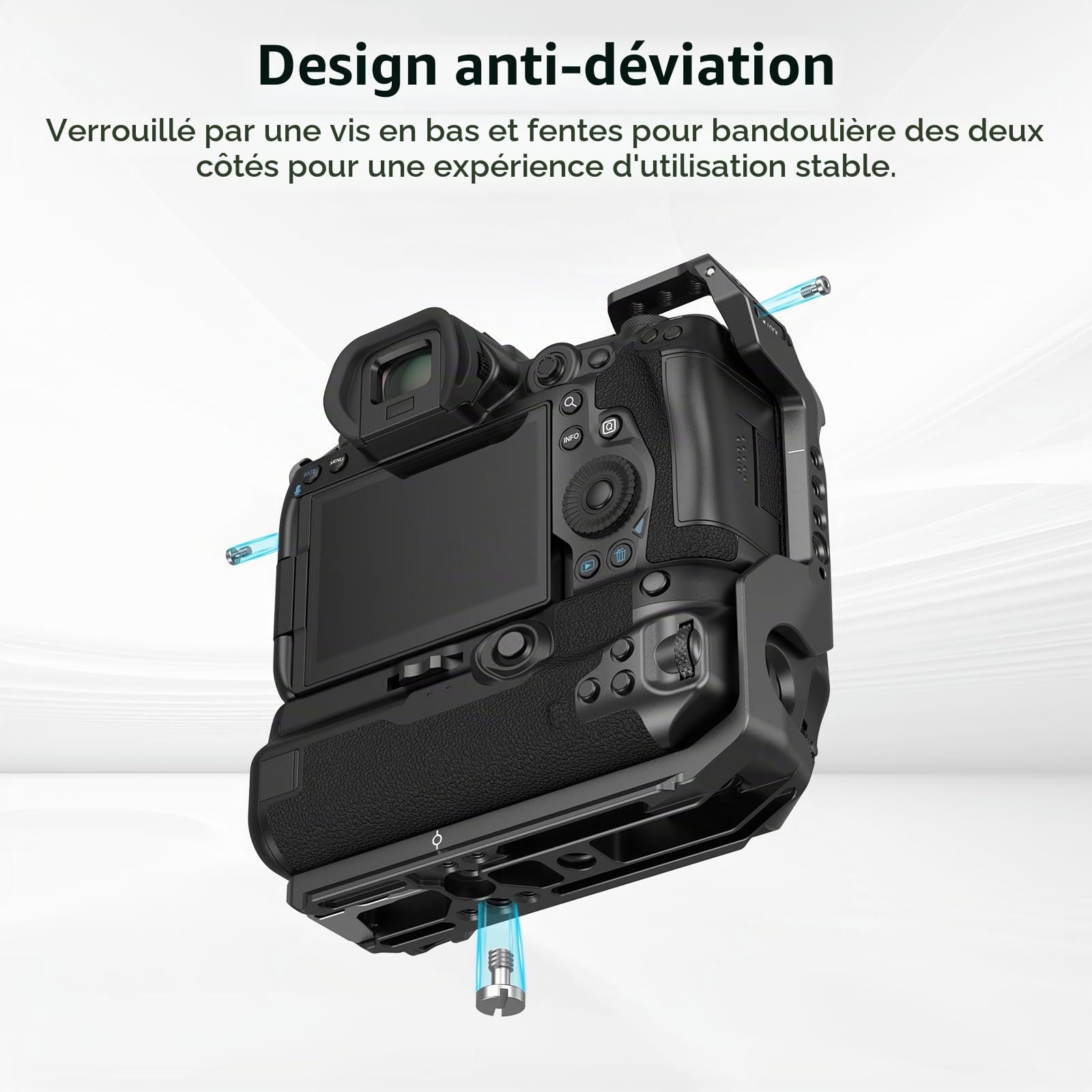 (Mise à Niveau) SMALLRIG Cage pour Canon R5/R6/R5 C/R6 Mark II avec Poignée de Batterie BG-R10, Cage Vidéo pour Appareil Photo avec Support de Cold Shoe, Trous Filetés 1/4"-20 et 3/8"-16-3464B