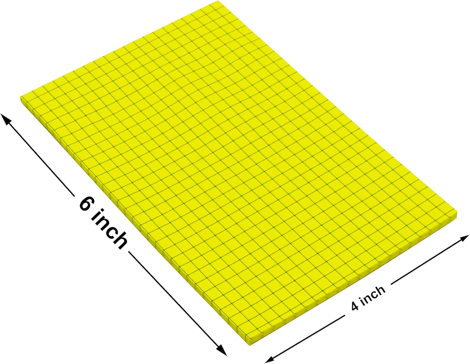 (20 Pad) Lined Grid Sticky Notes, 4x6 Inch, 720 Sheets Self-Stick Notes, Easy to Post for School, Office, Notebook, 10 Bright Assorted Colors/Pack