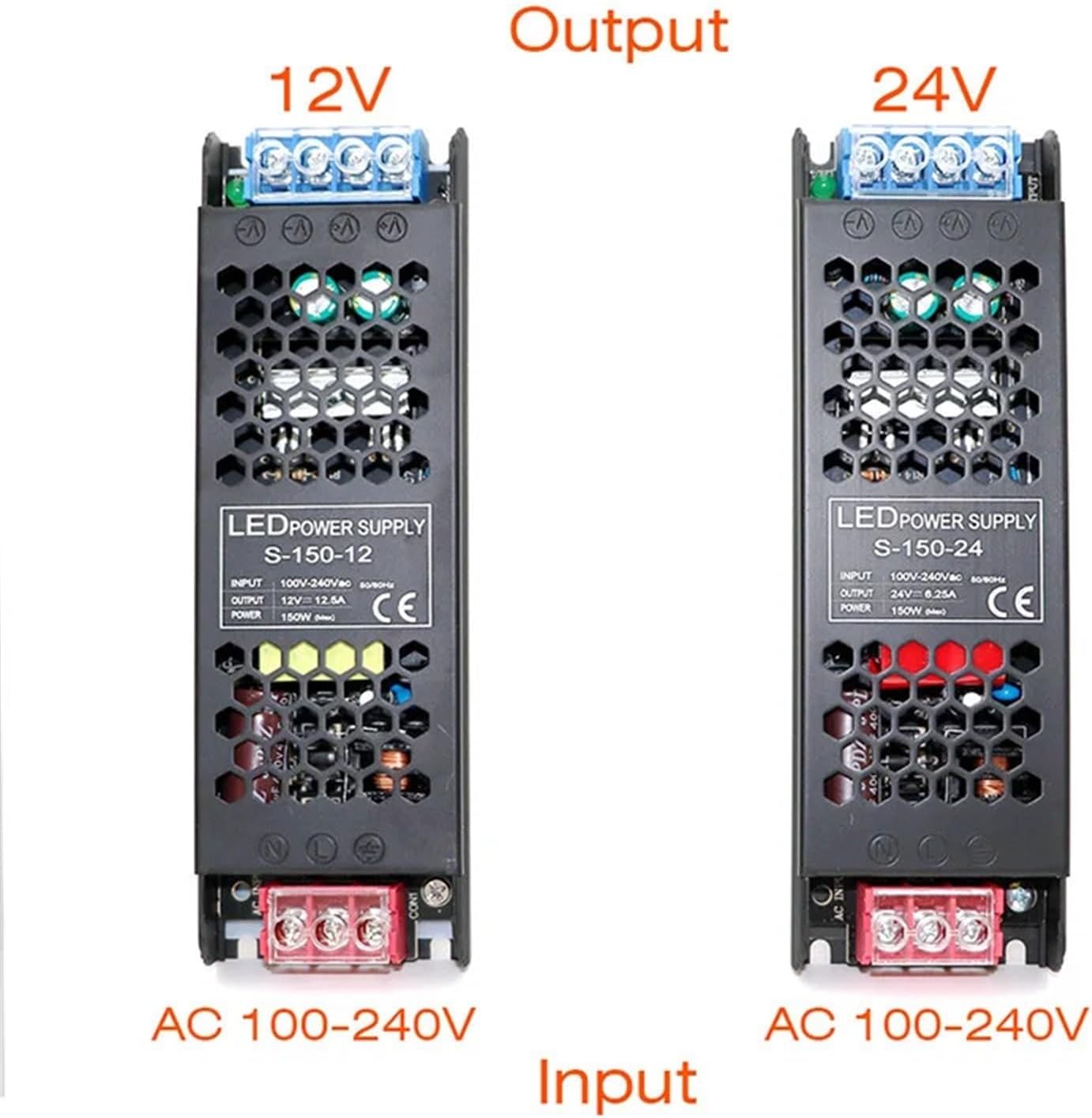 1pcs Driver for LED Strips Constant Voltage Power Supply DC 12V / 24V Lighting Transformers 60W 100W 150W 200W 300W 400W(60W,24V)
