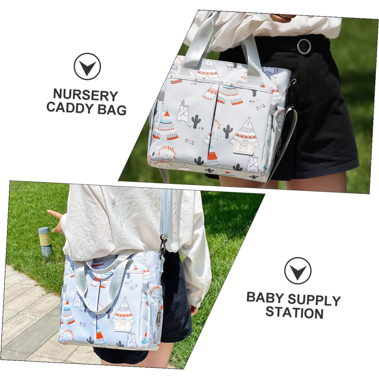 Abaodam Bolsa de Maternidad Grande de Nailon Compartimentos Múltiples
