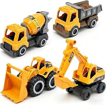 Construction Truck Sand Toys - Mini Beach Toys with Excavator Car | 4 Piece Construction Vehicle Sand Play Game Set - Kids Boys Girls Kids Toddlers Garden Backyard Backyard Park Beach Beach